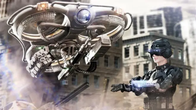 صورة متخيلة لحرب تشارك فيها روبوتات تعمل بالذكاء الاصطناعي