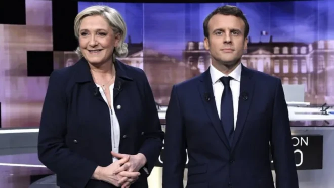 Le Pen y Macron