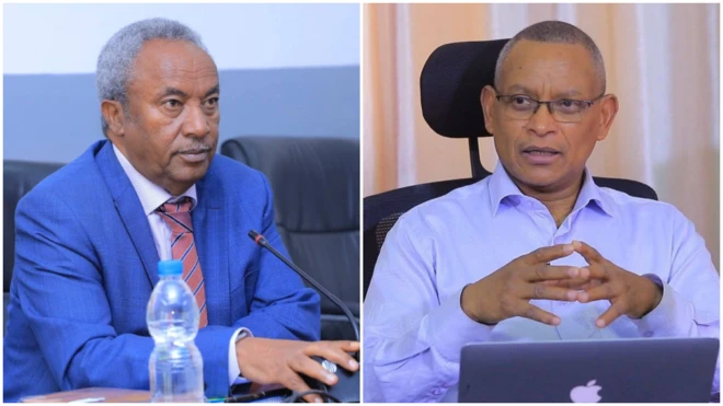 የትግራይ ክልል ጊዜያዊ አስተዳደር ፕሬዝዳንት ሌተናንት ጄነራል ታደሰ ወረደ እና የህወሓት ሊቀመንበር ደብረጽዮን ገብረሚካኤል