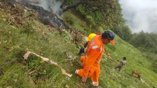 Ibi ti ókọ ofurufu ti ja lulẹ ni India