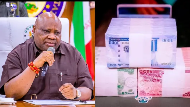 Aworan gomina Adeleke ati aworan owo naira tuntu 