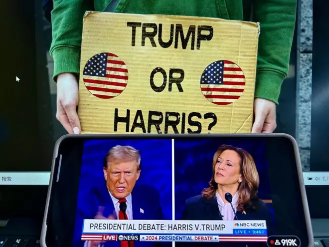 Trump ve Harris karşı karşıya.
