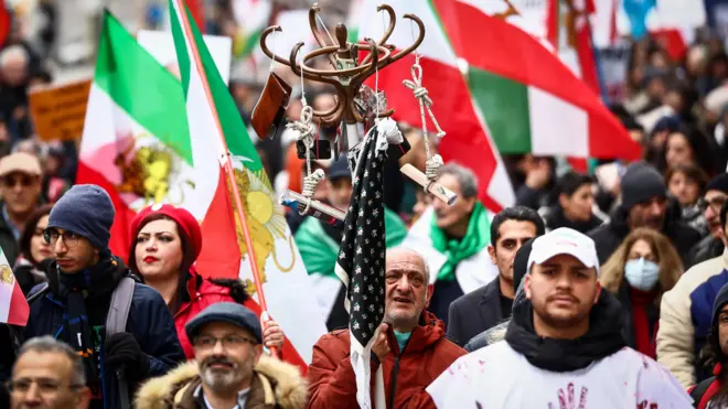 راهپیمایی ایرانیان در بروکسل