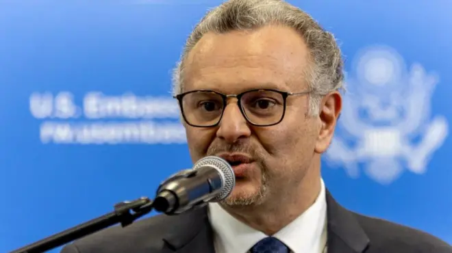 Ifoto ya Massad Boulos ari i Kigali, Rwanda kuwa 08 Ndamukiza, 2025.