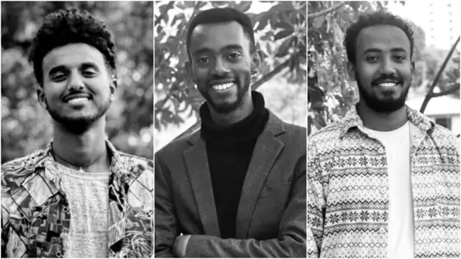 ከግራ ወደ ቀኝ፡ ፍሬዘር አብረሃ፣ ዳንኤል ዋጁ እና ቢኒያም በዕውቀቱ