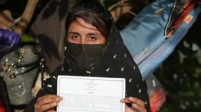 Nazdana with her court paper