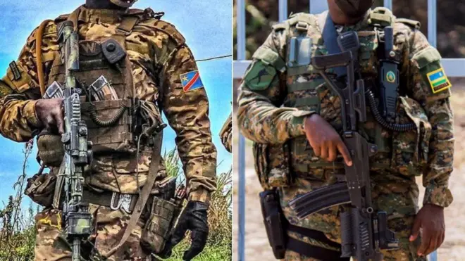 Umusirikare wa DR Congo hamwe n'uw'u Rwanda