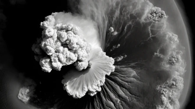 Eruption du Hunga Tonga-Hunga Ha'apai vue par la NASA