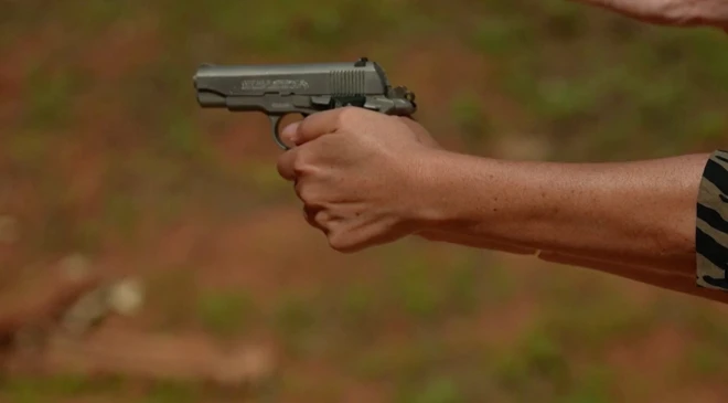 Israeli with a handgun