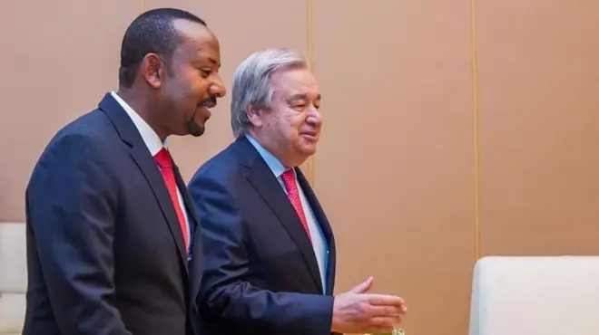 MM Itoophiyaa Abiy Ahimed fi barreessa olaanaa UN Antoonihoo Guutres