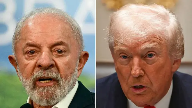 Lula e Trump. 