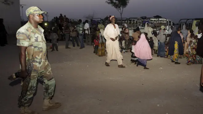 Women and children rescued from Boko Haram by the Nigerian military at an IDP camp for Yola, Adamawa State, May 2, 2015.