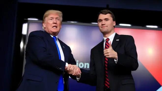 Perezida Donald Trump na Charlie Kirk mu gihe gishize