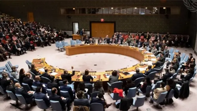 የተመድ የጸጥታው ምክር ቤት። (ከሌላ ስብሰባ ላይ የተወሰደ ፎቶ)