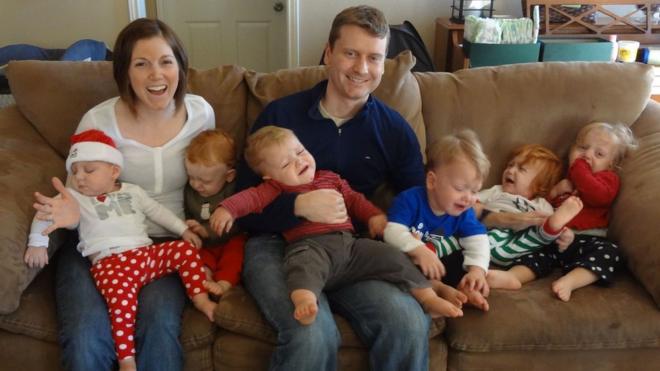 Lauren and Dan Perkins with their six children