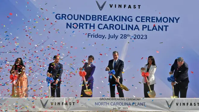 VinFast động thổ nhà máy tại hạt Chatham, bang Bắc Carolina, Mỹ vào ngày 28/7/2023