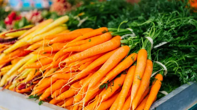 Picture of carrots ontop table