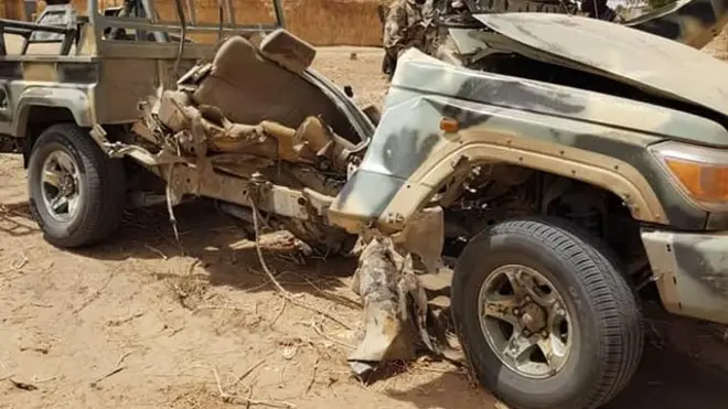 Part of di vehicles wey di Boko Haram terrorists scata
