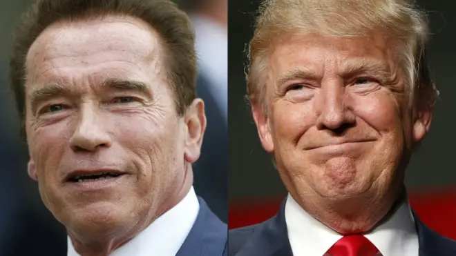 Schwarzenegger mengusulkan keduanya tukar pekerjaan supaya orang bisa tidur nyenyak kembali.