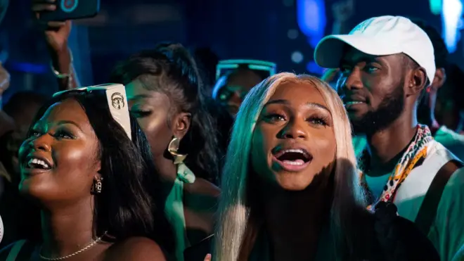 Youngsters enjoy a night-time event