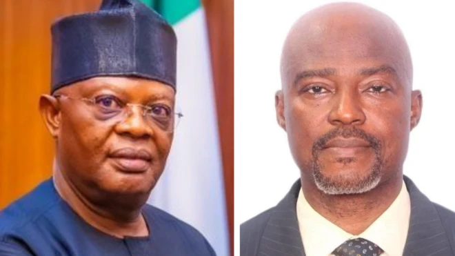 Vice Admiral Ibok-Ete Ibas and Professor Ibiba Lucky Worika