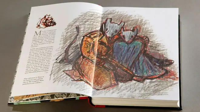 В графическом романе нарисованные от руки картинки изображают мышей евреями, а кошек - немцами.