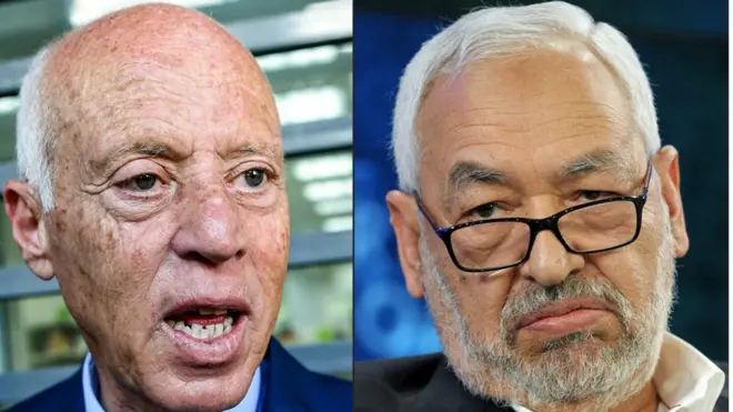 قيس سعيد يقول إنه لم يخترق الدستور والغنوشي يقول إنه انقلب على الدستور والديمقراطية