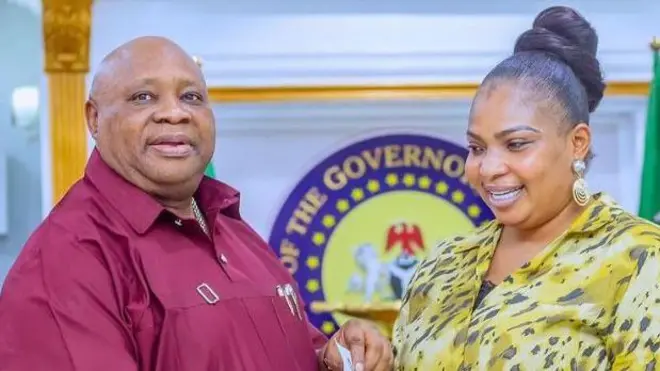 Aworan Laide Bakare ati Gomina Adeleke