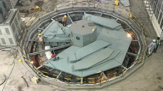 రామడుగులో నిర్మిస్తున్న పంప్‌హౌజ్ విహంగ వీక్షణం