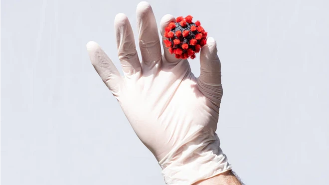 รูปมือหยิบบอลไวรัส