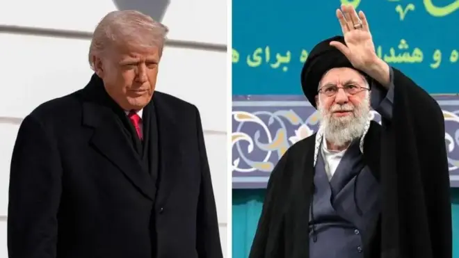 دو تصویر جداگانه از علی خامنهای و دونالد ترامپ