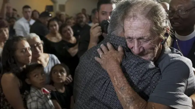 Antonio basco greets an well-wishers