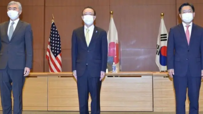 14일 일본 도쿄에서 한미일 3국 북핵 수석대표 회담이 열렸다