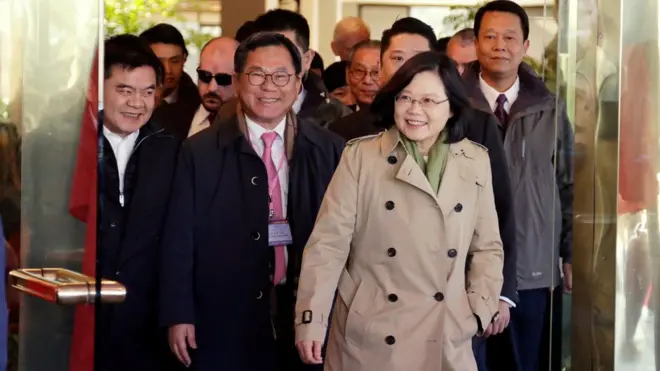 台灣總統蔡英文在星期六（1月7日）抵達美國休斯敦