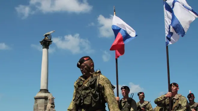 Sivastopol'da Rus askerleri