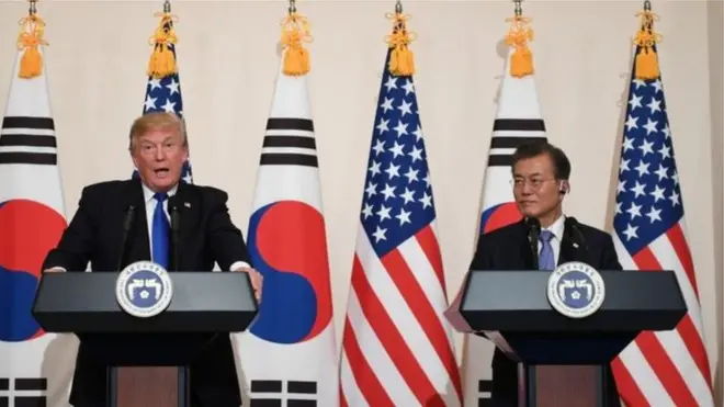 공동 기자회견하는 한미 정상