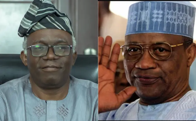 Aworan Femi Falana ati Ibrahim Babangida