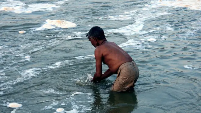 The Ganges is sacred to Hindus who worship it as "Mother", but it has also become badly polluted