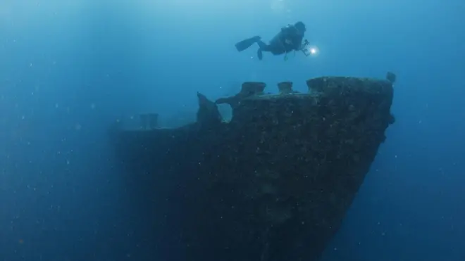 Destroços do navio Thistlegorm, no Mar Vermelho, Egito.