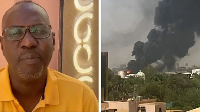 مراسل بي بي سي عربي نيوز، محمد محمد عثمان، يخبرنا عن الحياة اليومية حاليا في مدينته الخرطوم، التي تشهد اشتباكات عنيفة منذ أيام.