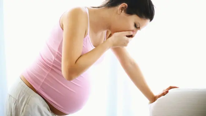 የታመመች ነፍሰጡር ሴት 