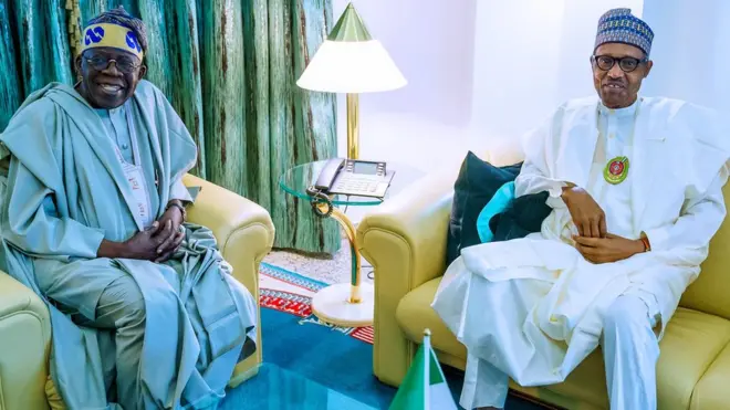 Bola Tinubu accept Muhammadu Buhari decision on All Progressives Congress APC crisis afta Oshiomhole exit.