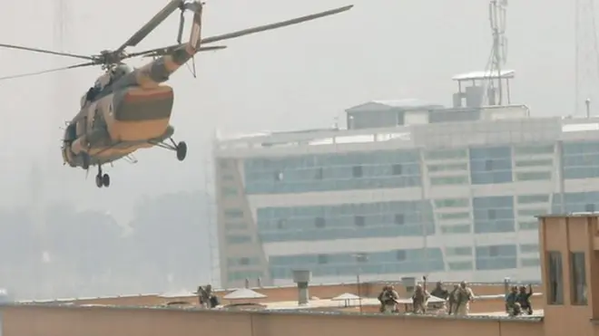 Afghan commandos were dropped onto the roof of the Sardar Daud hospital