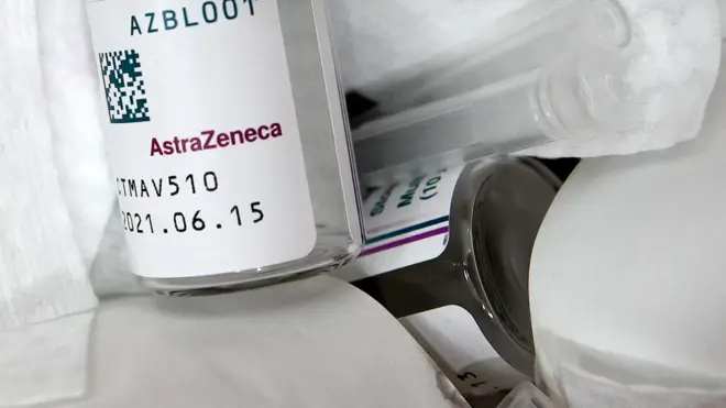 8일 오후 서울 시내 한 보건소에 접종이 완료된 아스트라제네카 백신