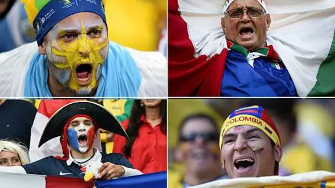 Hinchas de seleccionados que participan en el Mundial