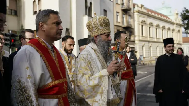 Патријарх Порфирије на дан устоличења у Саборној цркви, у Београду