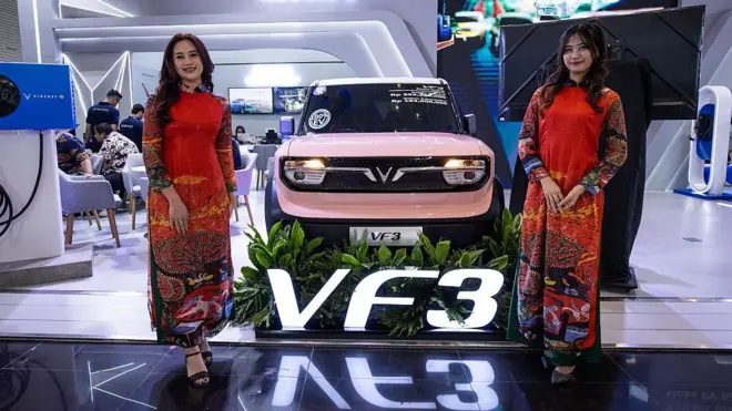 Xe VinFast trong triển lãm ô tô ở Indonesia 