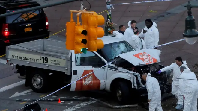 الشاحنة التي استخدمت في الهجوم