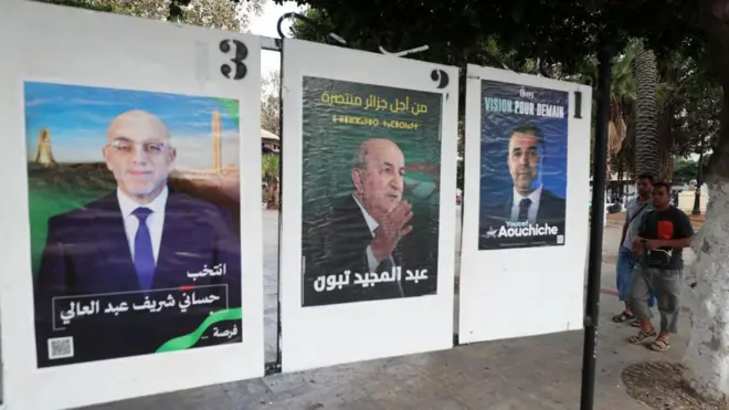 يتنافس على الفوز بأصوات الجزائريين في الانتخابات الرئاسية القادمة ثلاثة مرشحين