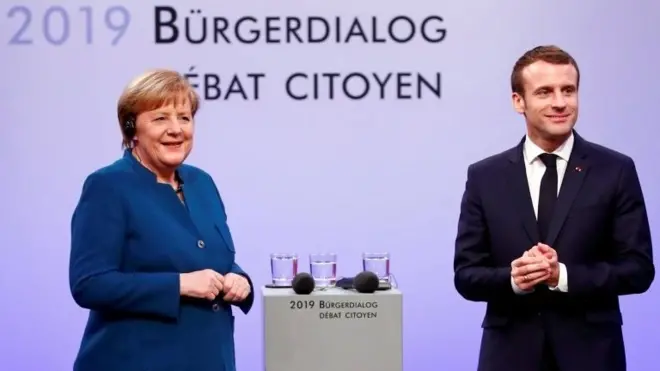 Almanya Başbakanı Angela Merkel ve Fransa Cumhurbaşkanı Emmanuel Macron